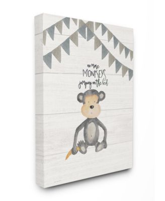 No Monkeys Jumping Canvas Wall Art, 30" x 40"