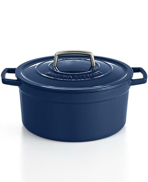 Martha Stewart Collection Blueberry Collector's Enameled Cast Iron 6 Qt