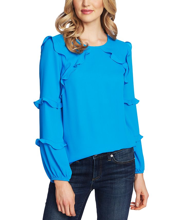 CeCe Ruffled Long-Sleeve Top - Macy's