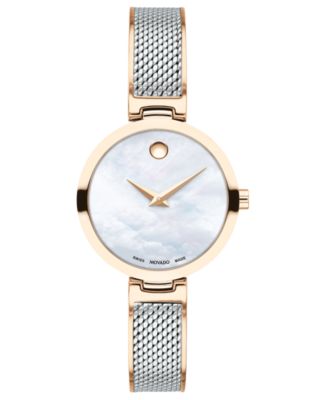 Movado - Women's Swiss Amika Two-Tone Stainless Steel Mesh Bangle Bracelet Watch 27mm