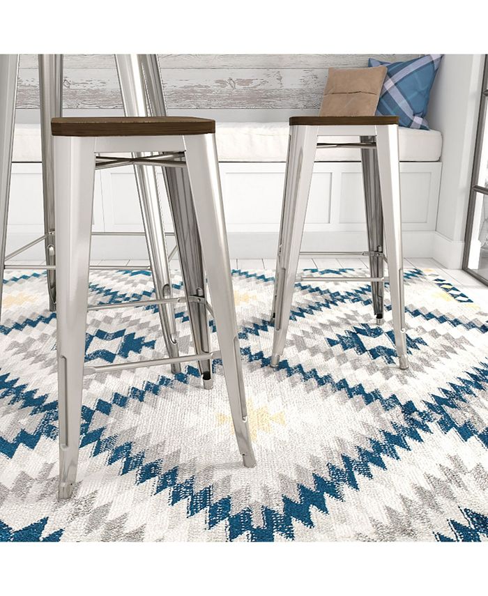 EveryRoom Zeno 30" Bar Stool with Wood Seat Macy's