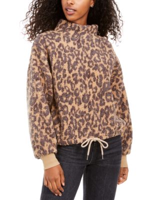 cheetah sherpa pullover