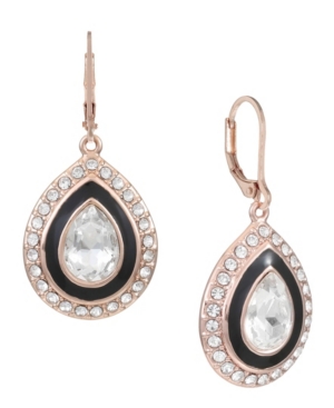 image of Trifari 12K Rose Gold-Plated Drop Earrings