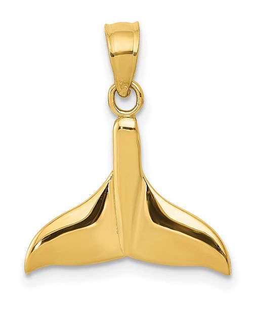 Macy S Whale Tail Pendant In 14k Yellow Gold Reviews Necklaces Jewelry Watches Macy S