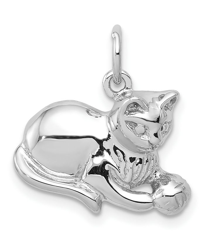 Macy's Cat Charm 14k White Gold Macy's