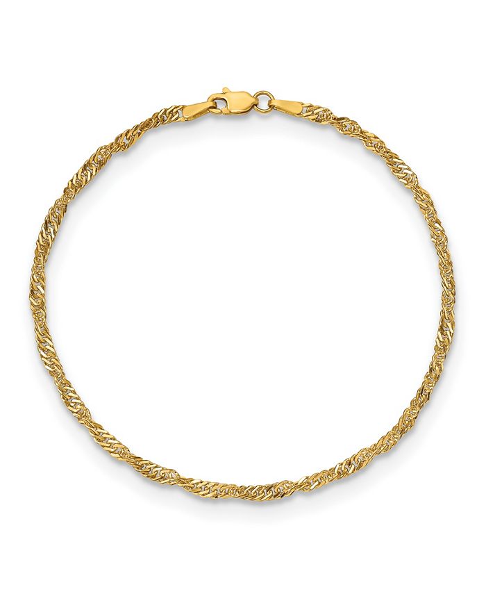 Macy's - Singapore Chain Anklet in 14k Yellow Gold