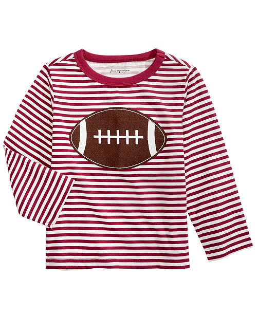 First Impressions Baby Boys Cotton Striped Football T Shirt Created