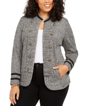Tommy Hilfiger Plus Size Military Band Jacket