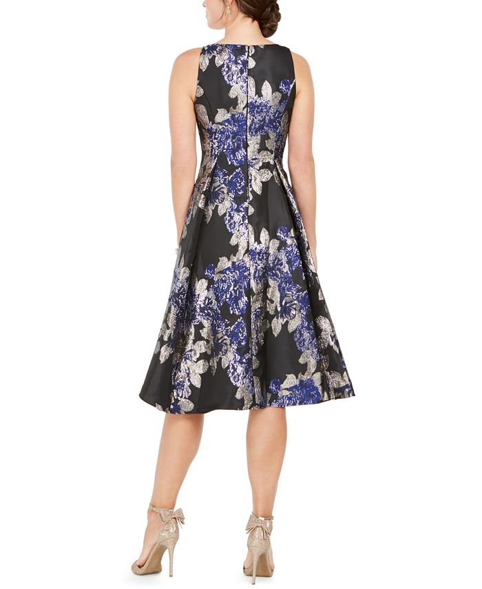 Adrianna Papell Printed Jacquard Dress - Macy's