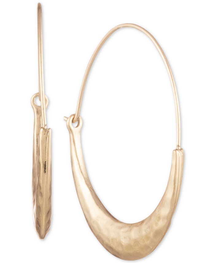 lonna & lilly - Gold-Tone Hammered Wire Hoop Earrings
