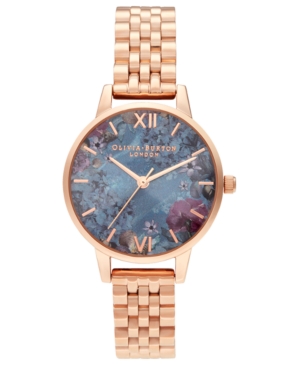 image of Olivia Burton Women-s Under The Sea Rose Gold-Tone Stainless Steel Bracelet Watch 30mm