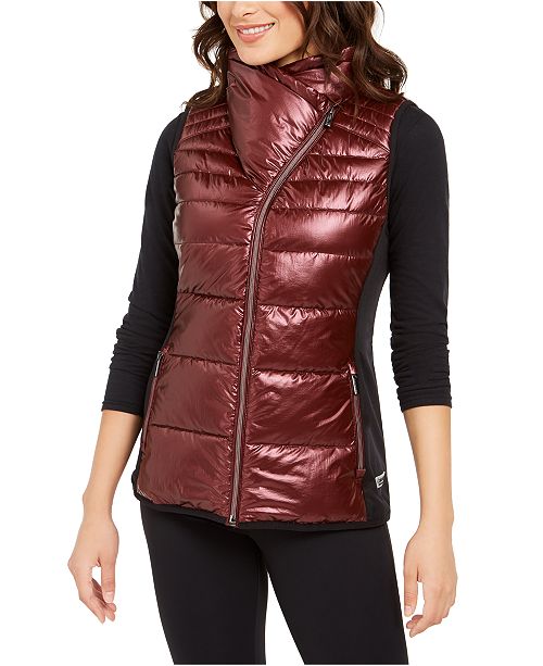 Calvin Klein Metallic Funnel Neck Puffer Vest Reviews Women