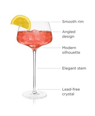 Raye Angled Amaro Spritz Crystal Glasses, Set of 2, 16 Oz