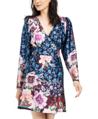 Nanette Lepore Printed Silk Faux Wrap Dress Macy s