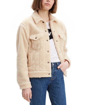 Levi's Women's Cotton Fleece Trucker Jacket & Reviews - Jackets & Vests -  Juniors - Macy's