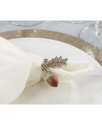 Acorn Design Napkin Ring, Set of 4