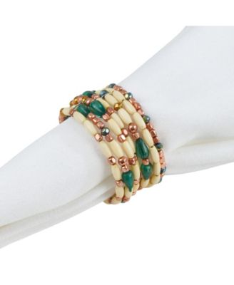 Beaded Design Table Napkin Ring, Set of 4