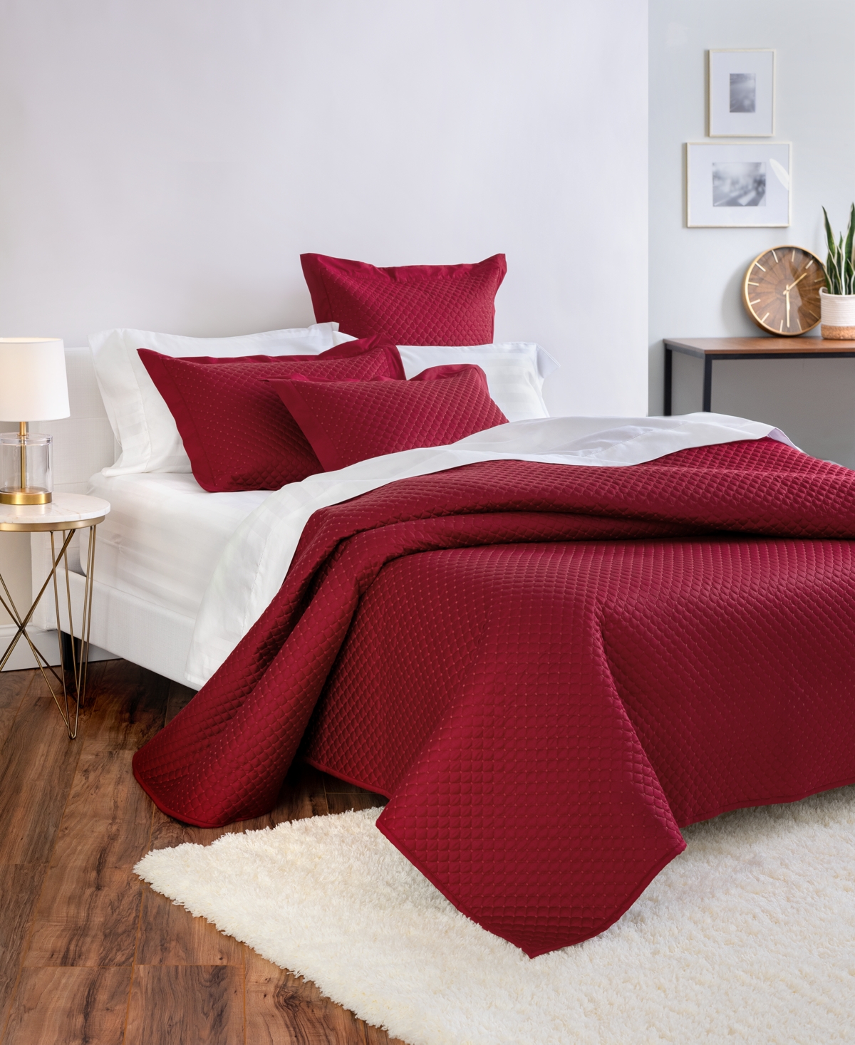 Charter Club Damask Quilted Cotton 3-Pc. Coverlet Set, King, Exclusively at Macy's