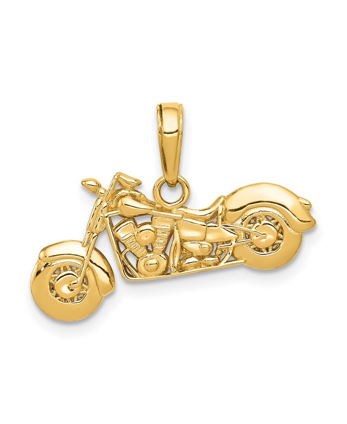 Macy's - Motorcycle Pendant in 14k Yellow Gold