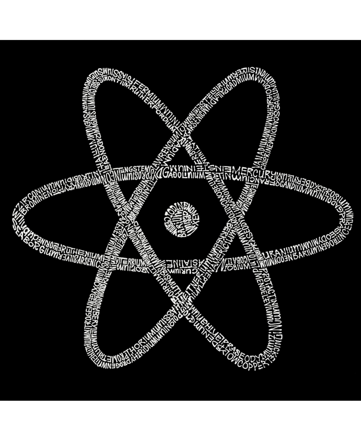 La Pop Art Men's Word Art Long Sleeve T-Shirt - Atom