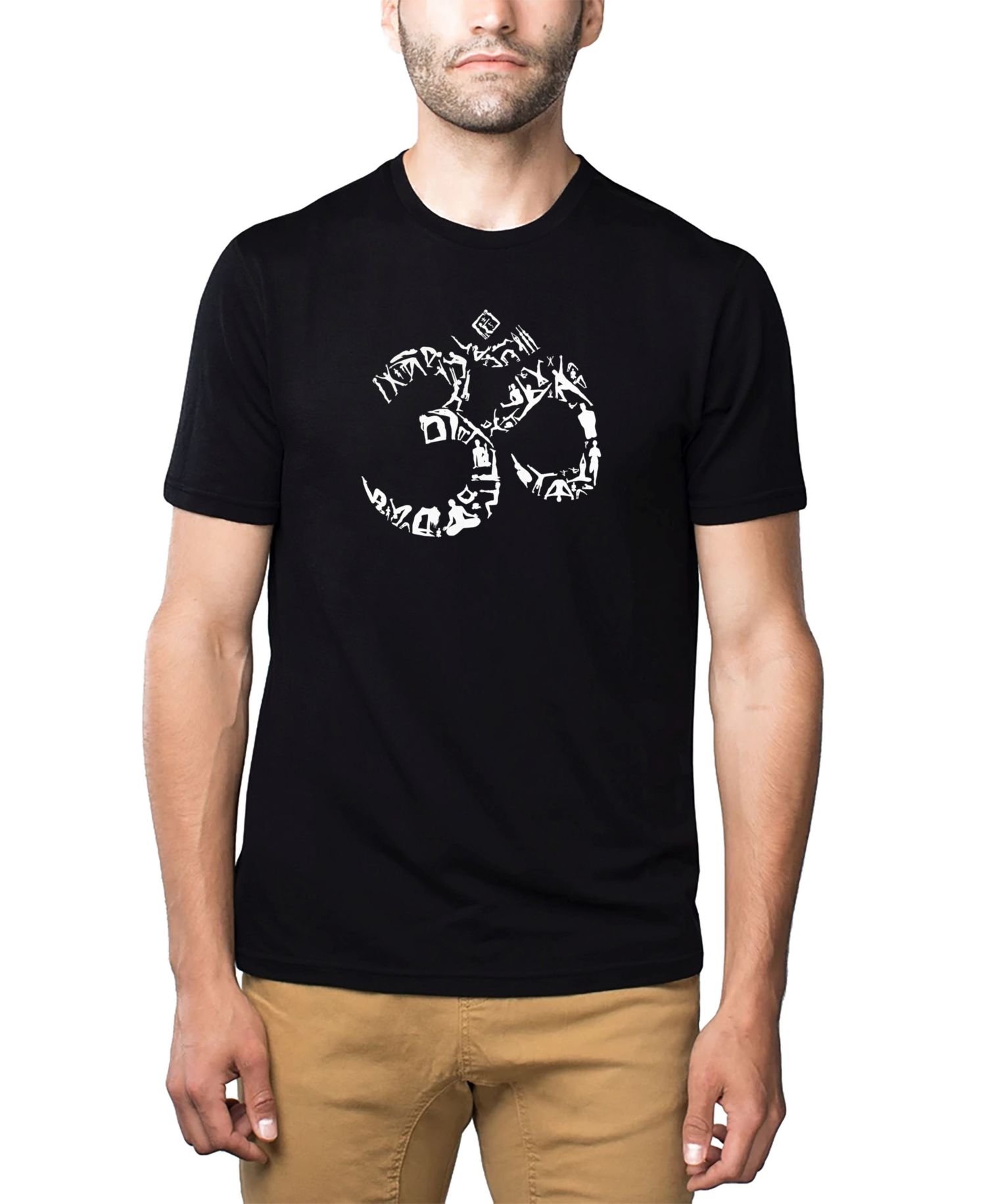 Men's Cotton/Poly Blend Word Art T-Shirt - Om Symbol