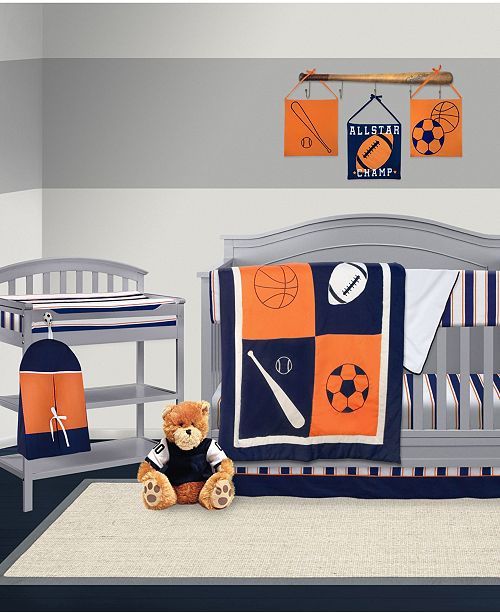 Pam Grace Creations Vintage Like Sports 6 Piece Crib Bedding Set