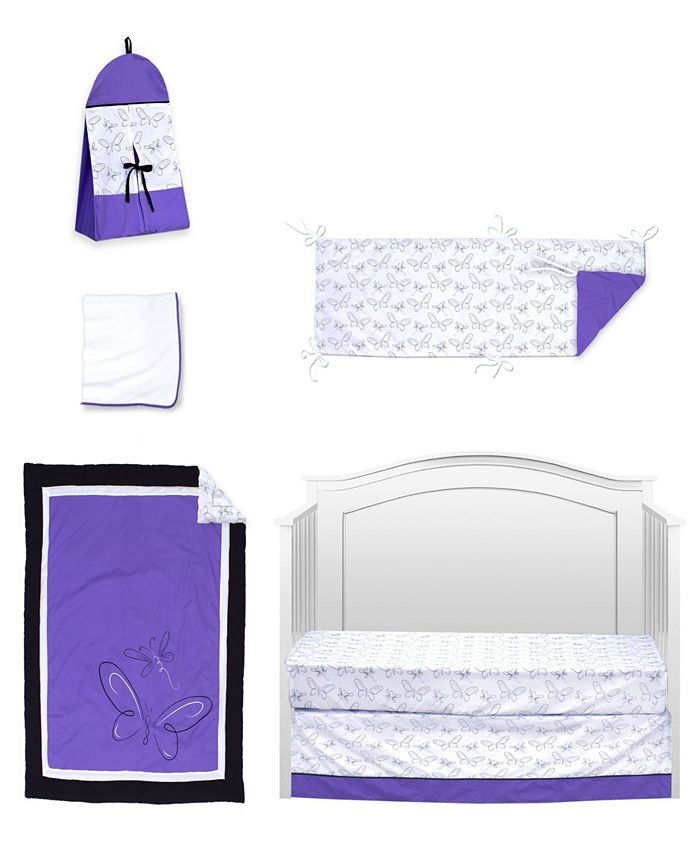 Pam Grace Creations Butterflies and Dragonflies 6 Piece Crib Bedding