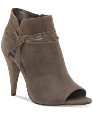 VINCE CAMUTO ANNAVAY PEEP-TOE BOOTIES WOMEN'S SHOES