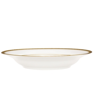 Noritake Charlotta Gold Rim Soup In Gold White