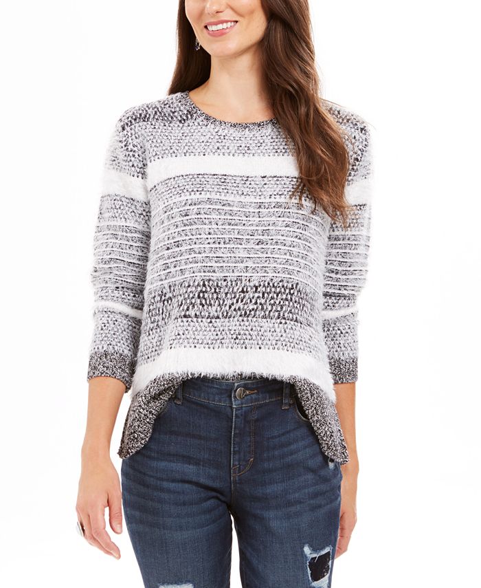 Style & Co Textured Eyelash Sweater, Created For Macy's - Macy's