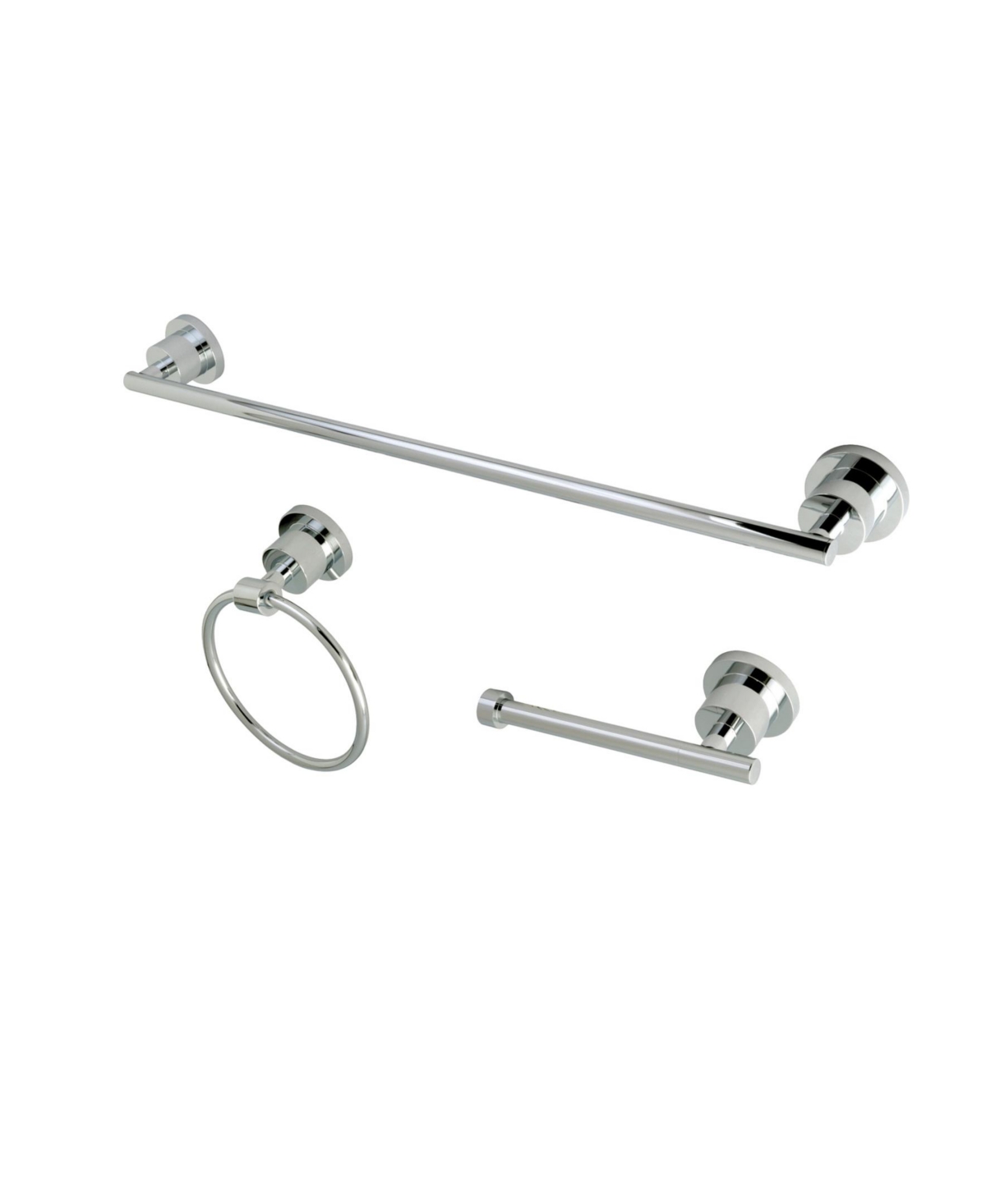 Kingston Brass Concord Modern 3-Pc. Bathroom Accessories Set in Polished Chrome Bedding