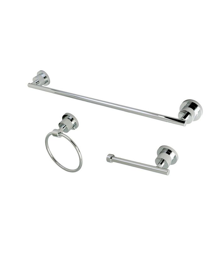 Kingston Brass - Concord Modern 3-Pc. Bathroom Accessories Set in Polished Chrome