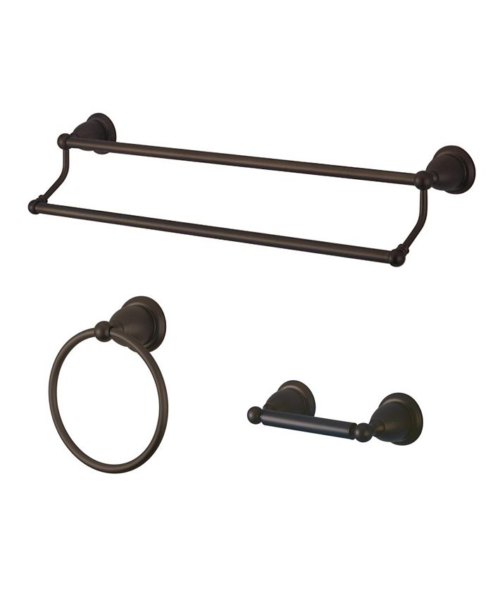 Kingston Brass - Heritage 3-Pc. Dual Towel Bar Accessory Set in Oil Rubbed Bronze