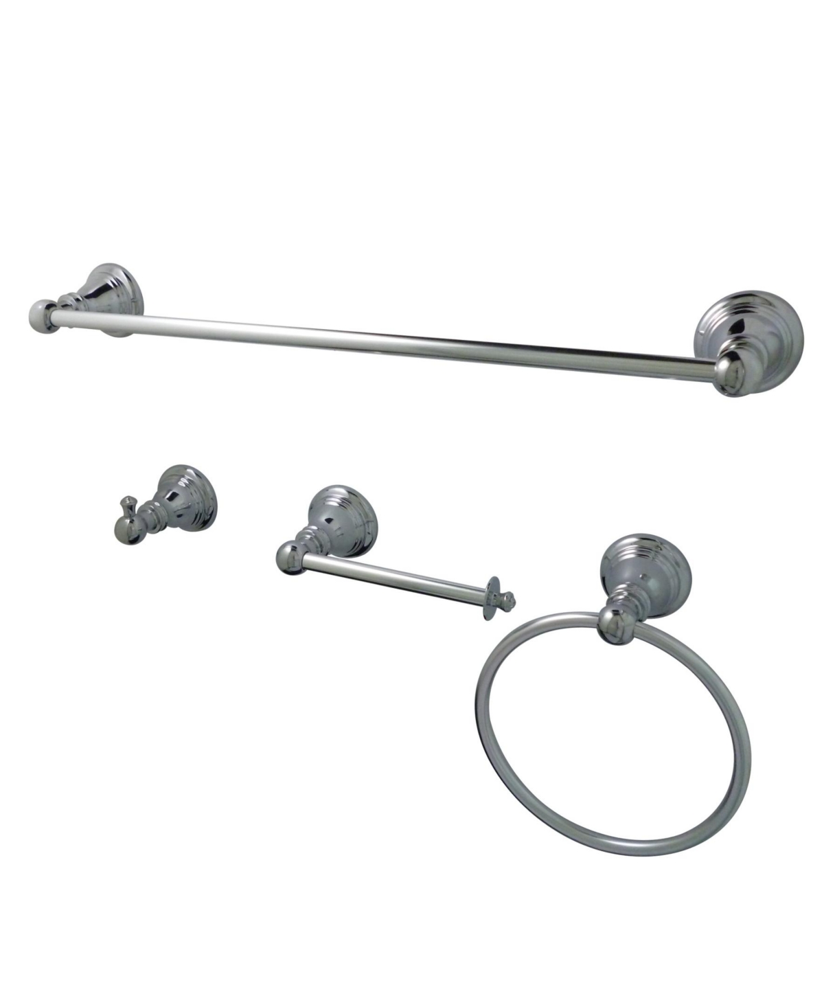 Kingston Brass American Classic 4-Pc. Bathroom Accessory Set in Polished Chrome Bedding