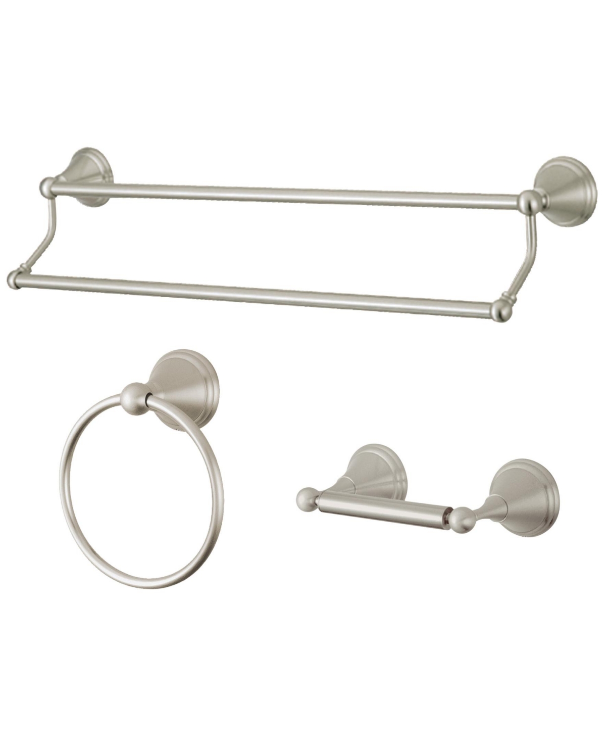 Kingston Brass Governor 3-Pc. Bathroom Accessories Set in Brushed Nickel Bedding