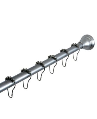 Kingston Brass - Edenscape Straight Shower Curtain Rod with Shower Curtain Rings in Brushed Nickel