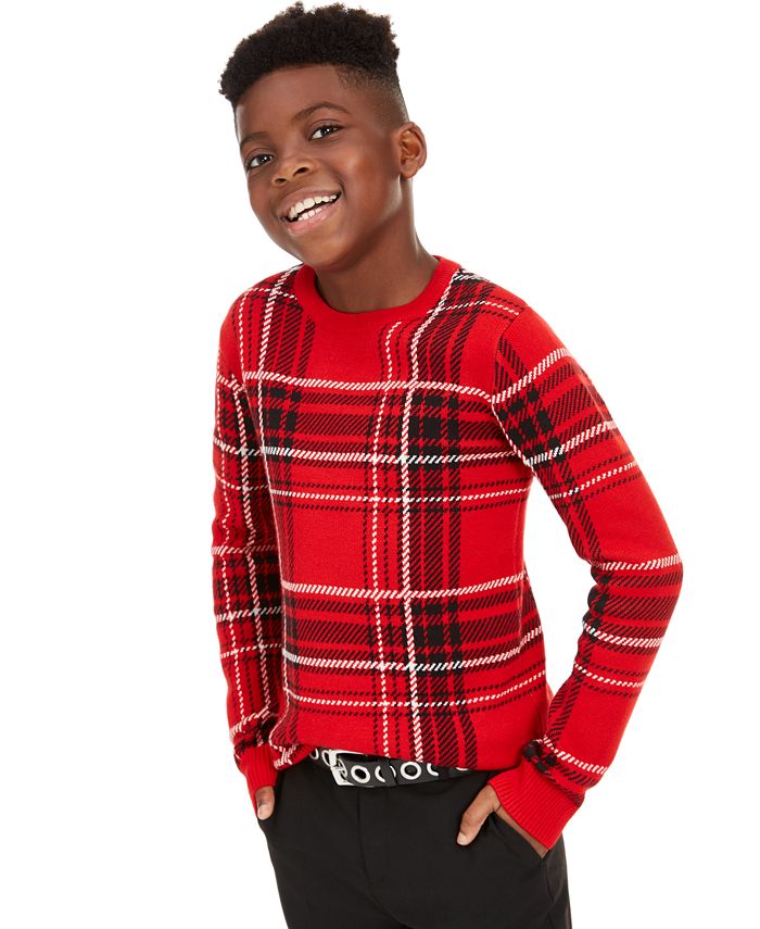 Boys 2025 plaid sweater