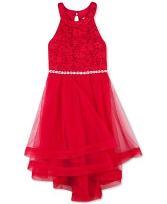 macys girls red dress