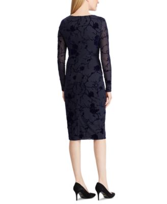 ralph lauren velvet surplice dress