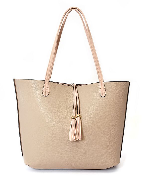 Imoshion Handbags Premium Vegan Leather 2-in-1 Reversible Tote ...