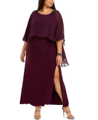 macy's purple dress plus size