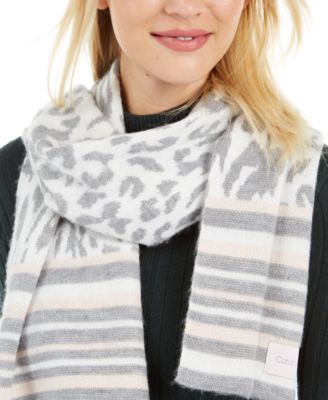 Calvin Klein Leopard Jacquard Scarf