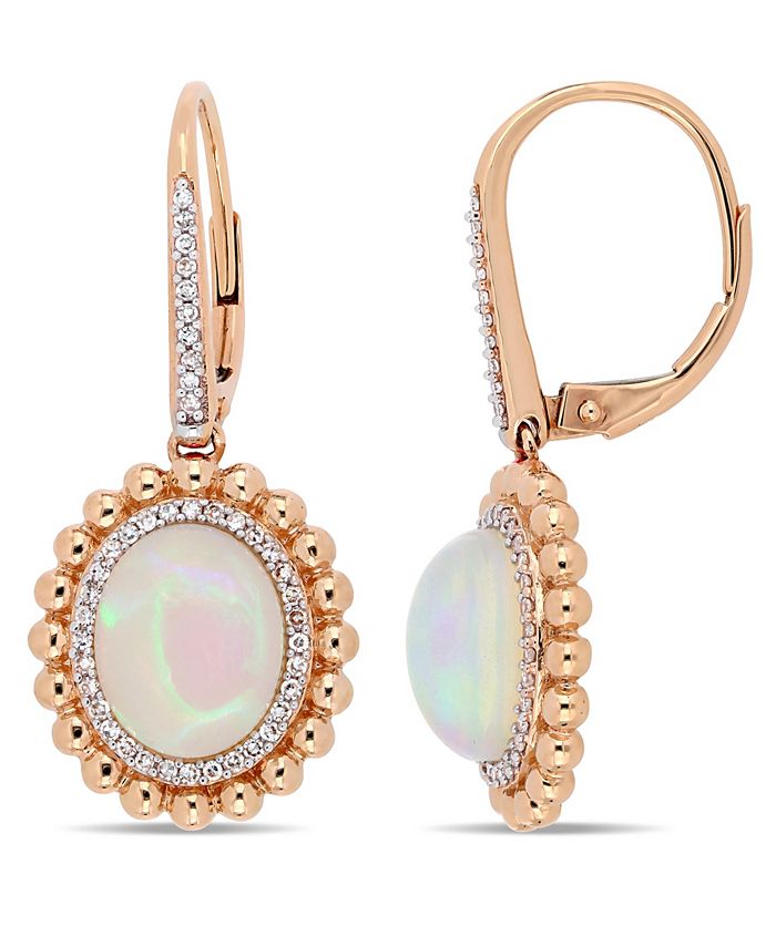 Macy s Oval Cut Blue Hued Opal 5 1 2 ct. t.w. and Diamond 1 4
