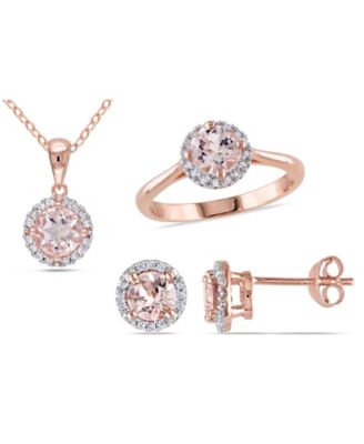 morganite necklace and earring set