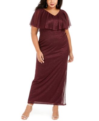 macy's burgundy dress plus size