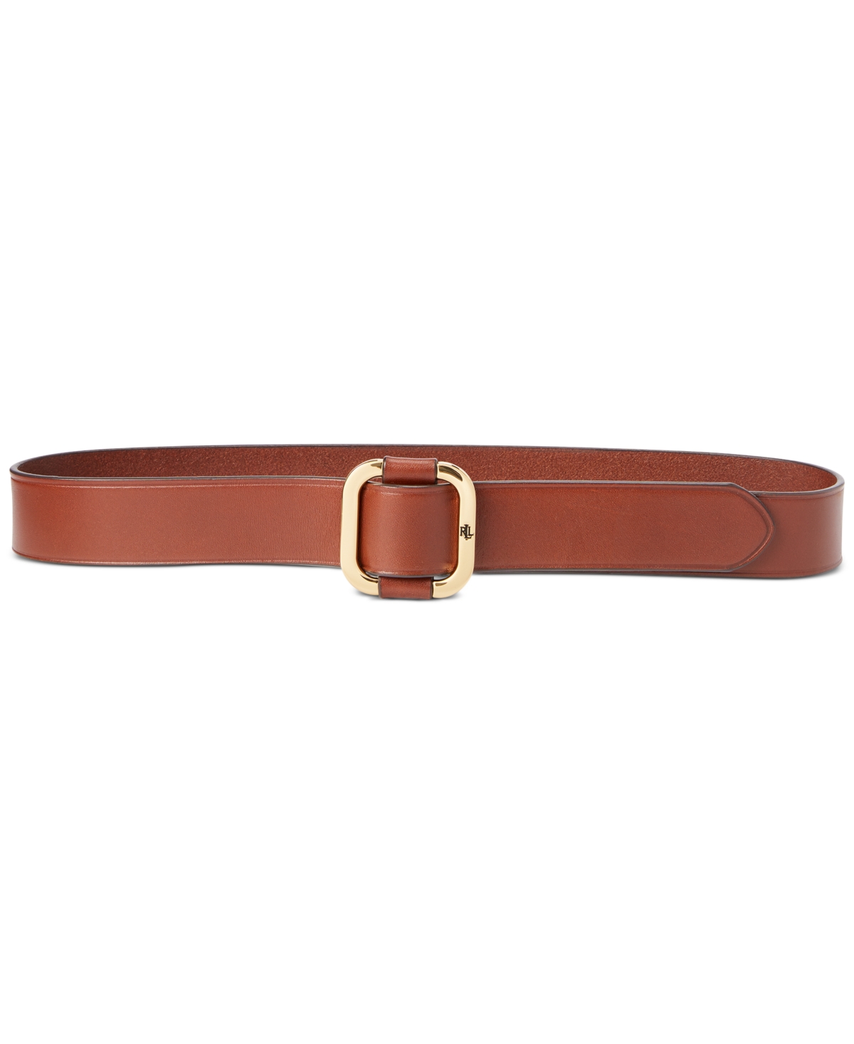Shop Lauren Ralph Lauren Women's Leather Slide-buckle Belt In Brown,brass