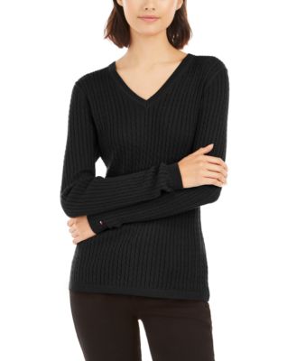 macys womens black sweaters