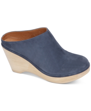 Gentle Souls By Kenneth Cole Women s Skylar Wedge Mules Women s Shoes In Ocean Suede ModeSens