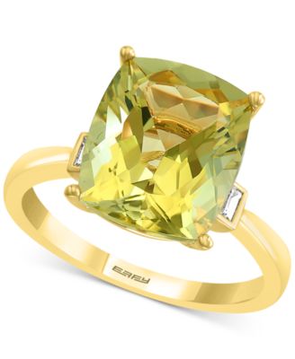 EFFY Collection - Lemon Quartz (4-5/8 ct. t.w.) & Diamond (1/10 ct. t.w.) Statement Ring in 14k Gold