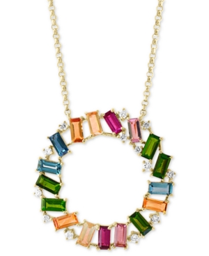 image of Effy Multi-Gemstone (1-9/10 ct. t.w.) & Diamond (1/6 ct. t.w.) 18